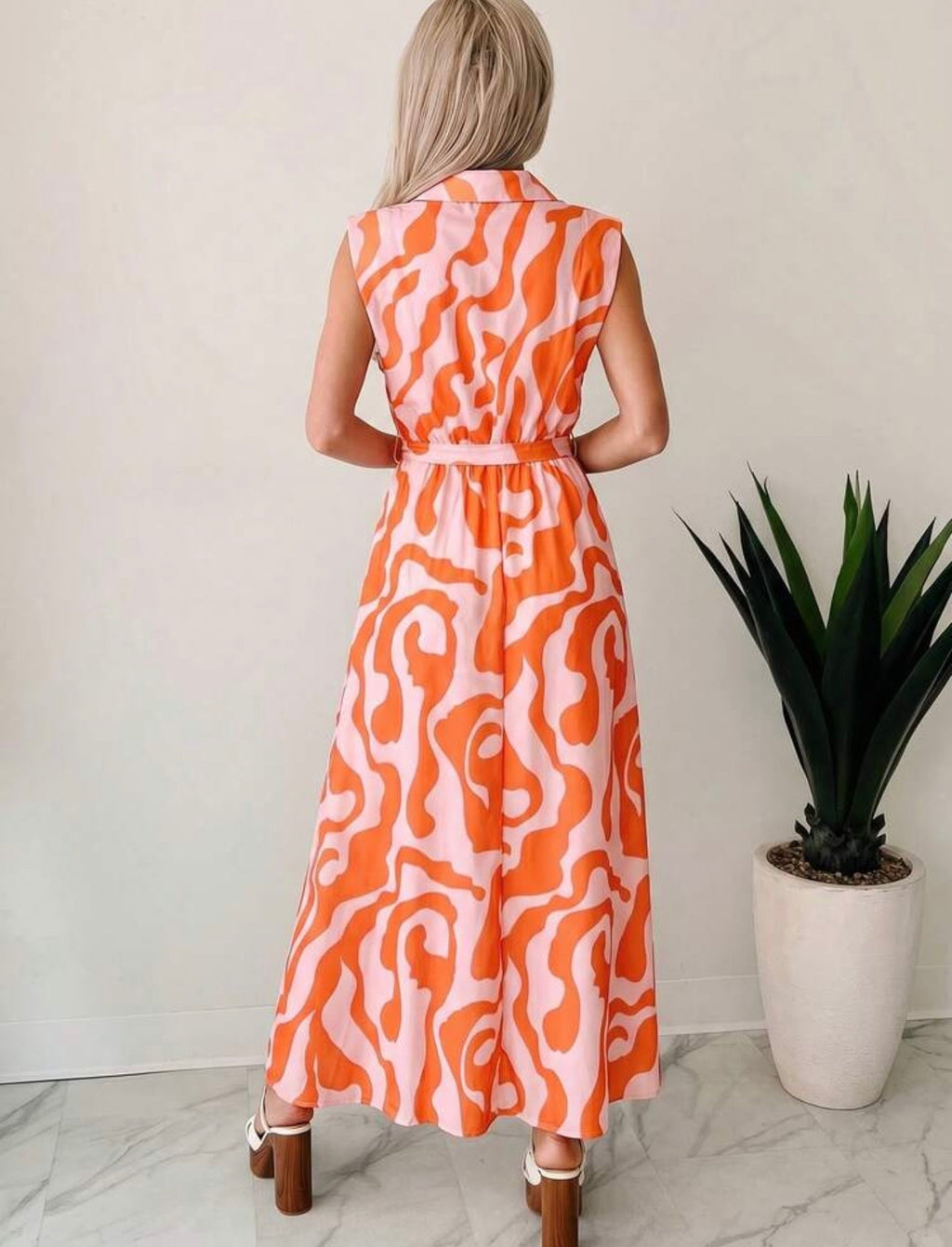 Coralie Pink & Orange Maxi Dress