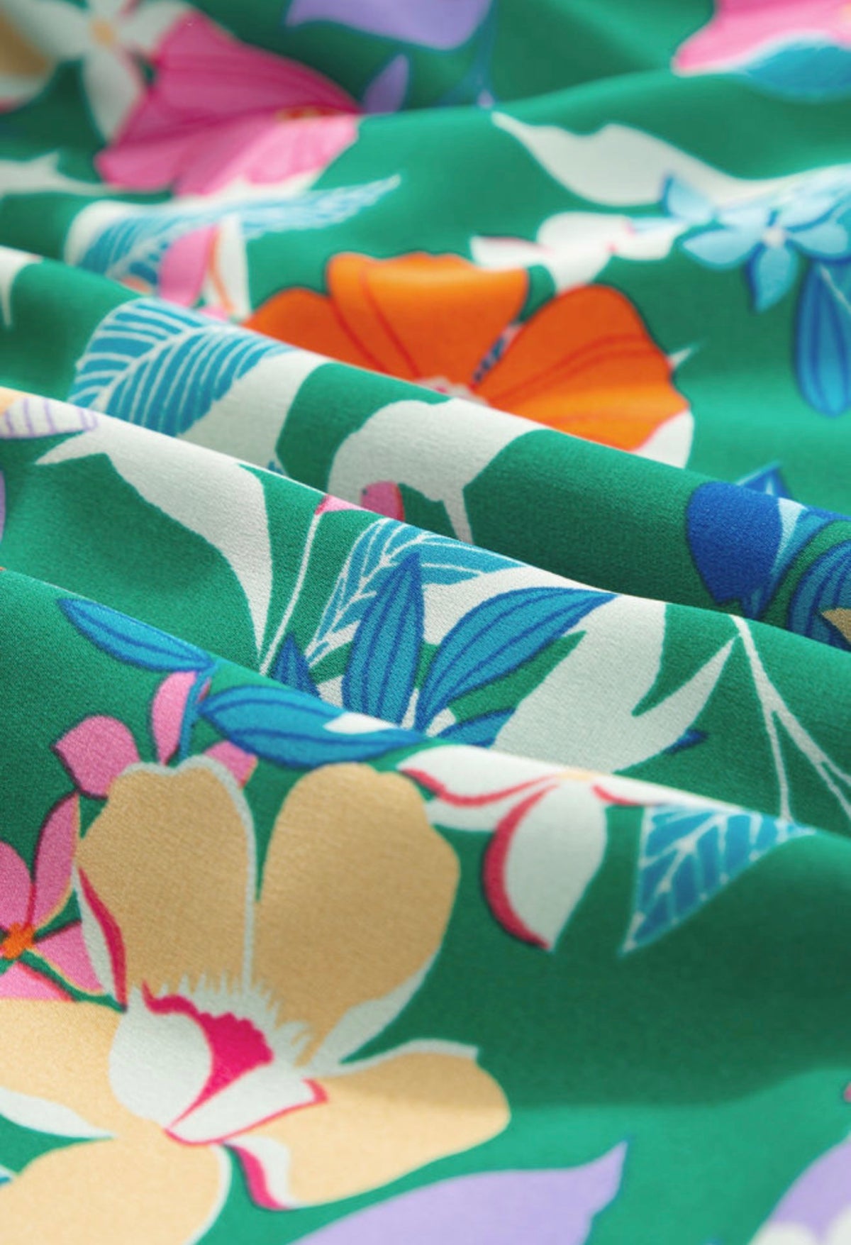 Azalea Floral Maxi Dress floral fabric close-up