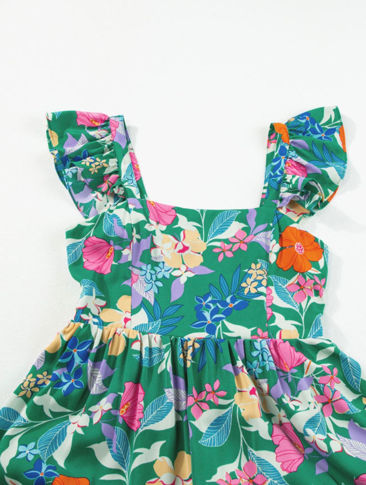 Azalea Floral Maxi Dress square neckline and ruffle strap detail