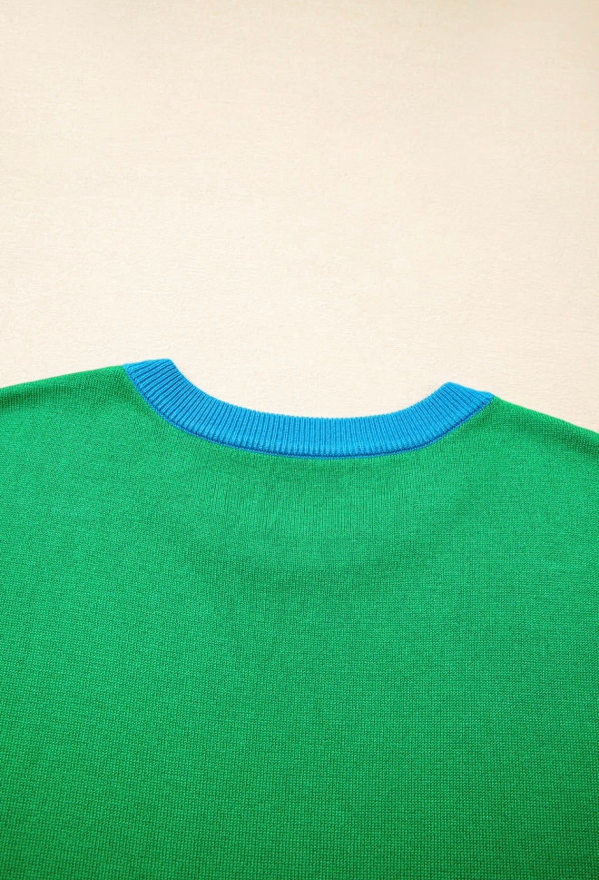 Ivy Contrast Knit Top back neckline detail