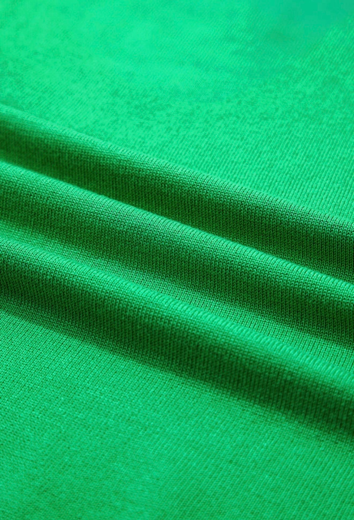 Ivy Contrast Knit Top soft green knit fabric detail