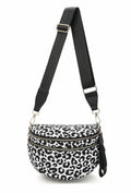 Mila Black Leopard Crossbody Bag front view