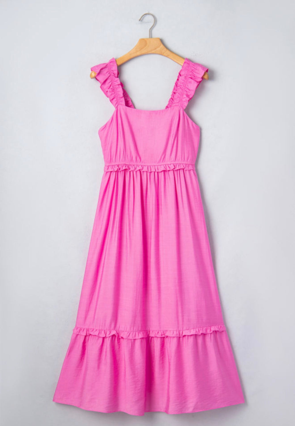 Peony Pink Maxi Dress full front view