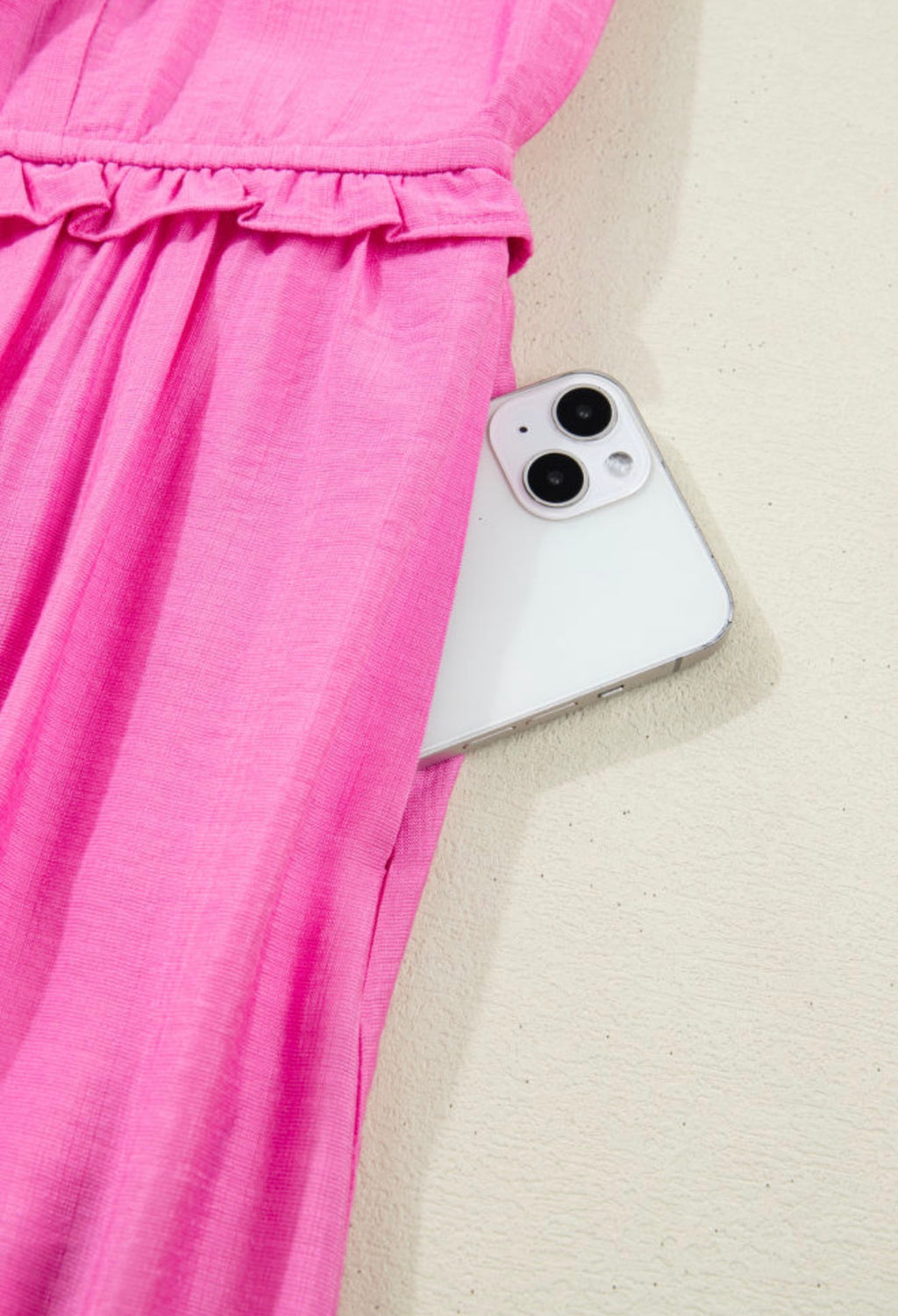Peony Pink Maxi Dress side pocket detail