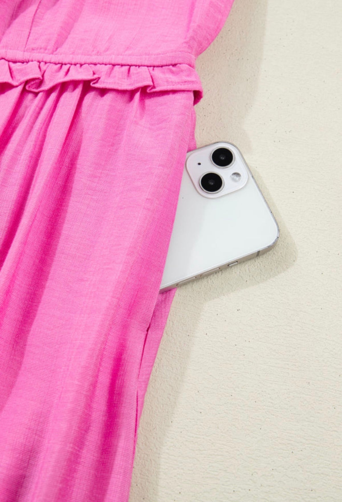 Peony Pink Maxi Dress side pocket detail